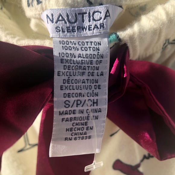 Nautica Flannel Loungewear Sleepwear Pjs Printed Cocktails Wine Martini - Picture 3 of 6